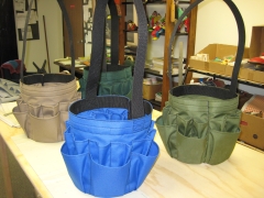 Multiple colors to choose from. Dimensions of bags are 11" high x 11" in diameter.
